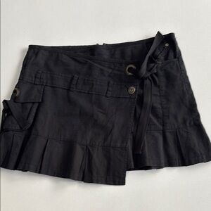 Black Mini Skirt faux wrap